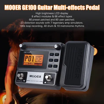 MOOER GE100 Guitar Multi-effects Processor Effect Pedal with Loop Recording Настройка Tap Tempo Ритъм Scale Setting & Хорда Lesson
