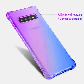 За S10 на Samsung Galaxy Plus S8 S9 Note8 Note9 устойчив на удари 4 ъгъла на двоен наклон, цвят, мек защитен калъф TPU Калъф за вашия телефон