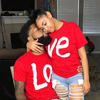 2019 Summer Couples Влюбените T-Shirt For Women Casual Man Върховете Tshirt Women T Shirt Love Print T-Shirt Female