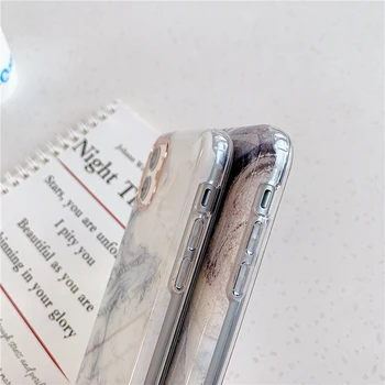Луксозен ретро сив мрамор калъф за телефон iPhone 11 12 Mini Pro XS MAX XR 7 8 Plus SE2020 Soft ДЗП-Drop-Proof делото на Корпуса
