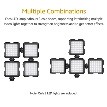 42LED Ultra Bright LED Video Светлини 42PCS Light Beads with Cold Shoe Mount Dimmable Brightness 6000K Photographing Lighting