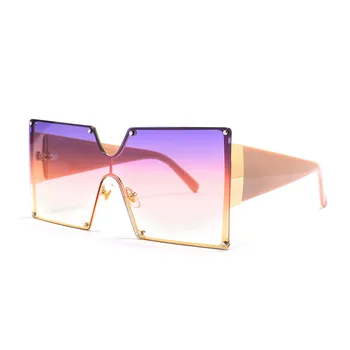 Мода 2020 Нов Дами Квадратни Слънчеви Очила Жени Goggle Нюанси Vintage Марка Дизайнер От Гигантски Слънчеви Очила За Жени, Мъже