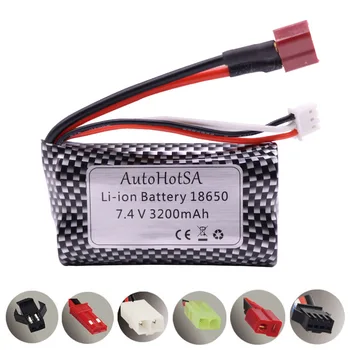 18650 7.4 V 3200mAh Lipo батерия за Q46 Wltoys 10428 /12428/12423 RC Car Spare Parts Accessories 7.4 V battery with T/Plug JST