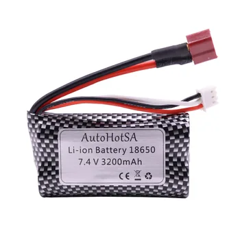 18650 7.4 V 3200mAh Lipo батерия за Q46 Wltoys 10428 /12428/12423 RC Car Spare Parts Accessories 7.4 V battery with T/Plug JST