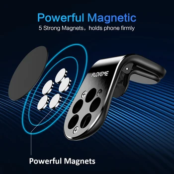 FLOVEME Metal Magnetic Car Phone Holder Mini Air Vent Клип Mount Magnet Mobile Phone Holder For Phone In Car Suporte Celular