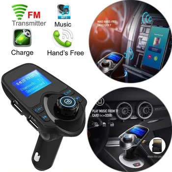 Микрофон Безжична Bluetooth FM предавател комплект за кола за Mp3 плейър с USB зарядно устройство