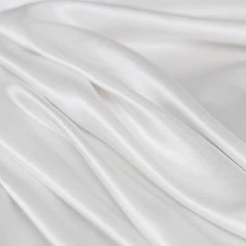 Pearlsilk 12momme 140 см ширина бял цвят коприна памук сатен облекло матриалы лятна подплата САМ Облекло Тъкани Безплатна доставка