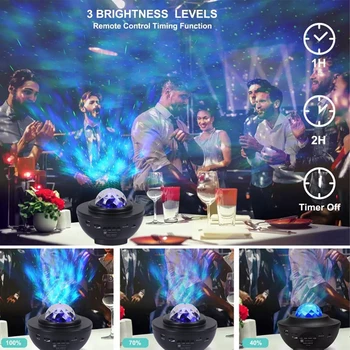 Цветна Звездна проектор Light Sky Galaxy Bluetooth USB гласово управление на музикалния плеър StarLED Night Light романтична Проекционная лампа