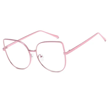 YT109 нов дизайнер жена очила, оптични рамки, метални кръгли очила рамка прозрачни лещи котешки уши прибори черно Сребърен Златен очите Glas