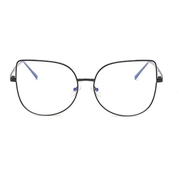 YT109 нов дизайнер жена очила, оптични рамки, метални кръгли очила рамка прозрачни лещи котешки уши прибори черно Сребърен Златен очите Glas