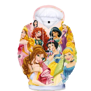 Звънец Спящата красавица класически Принцеса 3D печат пуловер деца блузи, яке ежедневни памучни палто момичета момчета дрехи