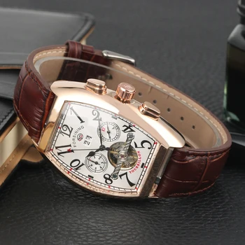 Луксозни выдалбливают автоматично-автоматично движение механичен часовник календар корпус от неръждаема стомана механичен часовник бизнес мъжки часовник