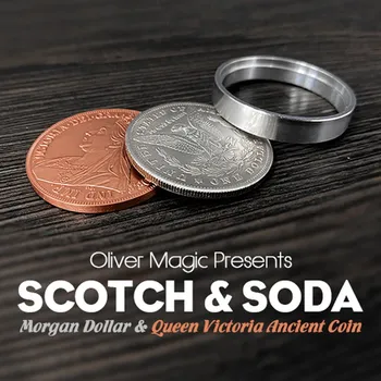 Scotch & Soda by Oliver Magic (Morgan Dollar and Queen Victoria Ancient Coin) Close Up Магия Magic Tricks Gimmick Magic Props