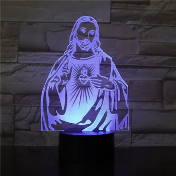 3D лампа кръста на Исус в Библията лека нощ акрилна плоча сензорен начало декор празнични подаръци за приятел