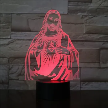 3D лампа кръста на Исус в Библията лека нощ акрилна плоча сензорен начало декор празнични подаръци за приятел