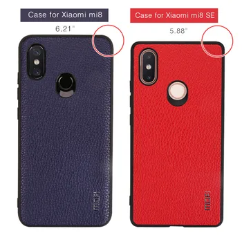 За Xiaomi Mi 8 Se Case Cover Mofi For Xiaomi Mi 8 Hard Case Back Cover Пу Leather For Xiaomi Mi8 Case Blue Mi8Se Cover Brown