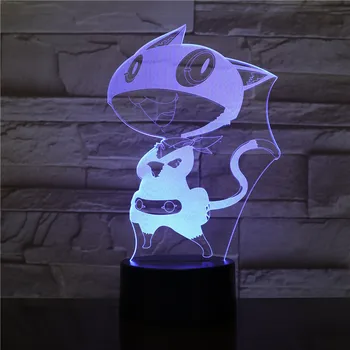 PERSONA 5 Morgana 3d Night Light аниме Morgana Persona играчки Детски подарък промяна на цвета на Лампара Led лампа за осветление на Bluetooth