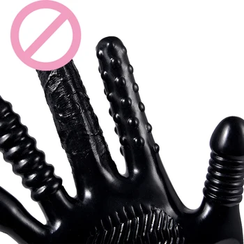 секс ръкавици свирене вибратор, мастурбация еротичен стимулант на влагалището Самоутешительный масаж на зърната на гърдите БДСМ секс играчки за двойки