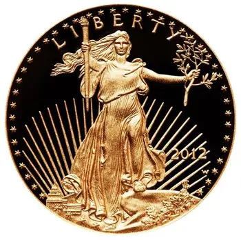 2012 Орел .999 златна монета 1 унция градуированная с PF70