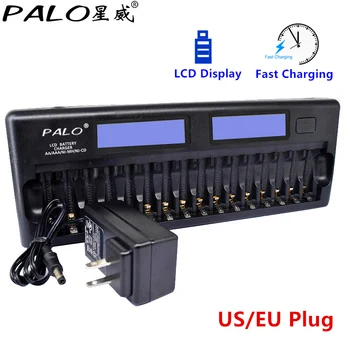 NC32 12/16 Slot LCD Display Smart Battery Fast Charger Multiple Smart Protection KTV Microphone Battery Charger No Battery