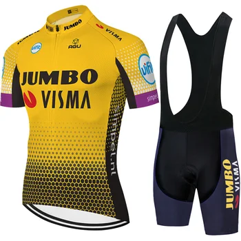 Екипът на JUMBO VISMA колоездене Джърси 2021 лято quick dry колоездене шорти ropa de ciclismo hombre 2020 мтб дишащ под наем Джърси