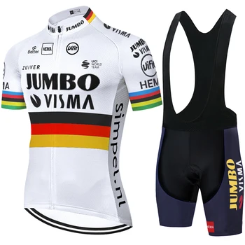 Екипът на JUMBO VISMA колоездене Джърси 2021 лято quick dry колоездене шорти ropa de ciclismo hombre 2020 мтб дишащ под наем Джърси