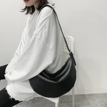 [BXX] изкуствена кожа чанта за рамо за жени 2021 плътен цвят прости чанти жена на рамото си чанта мода гърдите чанта HK120