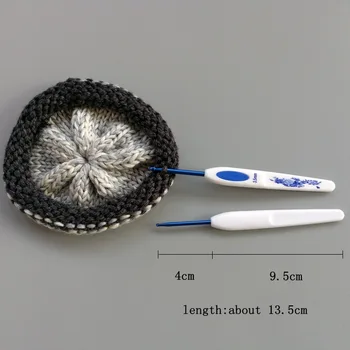 DONYAMY 8шт алуминиеви куки за плетене игли за плетене на една кука ABS пластмасова дръжка Weave Занаятите 2.0 мм-6.0 мм