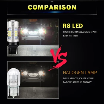 2 елемента висок лумена на автомобили led сигнални лампи 1156 BA15S 1157 BAU15S 7443 3157 W21/5W обрат DRL опашката стоп резервна лампа червен жълт