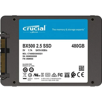 Критичен SSD BX500 CT480BX500SSD1, 2.5