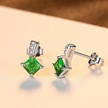 PAG&MAG Real 925 Sterling Silver Jewelry Set Nano Russian Emerald обеци, пръстен, Огърлица за жени Engagemen Jewelry Set сребро