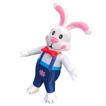 Новият сладък заек надуваем костюм възрастен аниме карнавал cosplay страна на карнавалните костюми, заек талисман Хелоуин костюм за Unissex