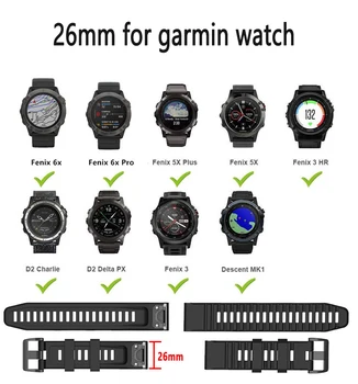 26 мм, 22 мм и 20 мм и каишка за часовник Garmin Fenix 5 5X 3 3 HR Fenix 6X 6 6S S60 MK1 forerunner 945 635 Быстроразъемный силиконов каучук