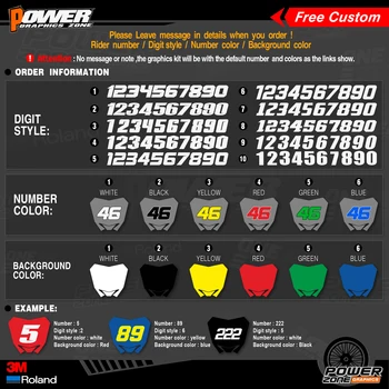 PowerZone потребителски команди графики фонове етикети 3M стикери комплект за KTM SX SXF MX 16-18 EXC XCW Ендуро 17-19 125 до 500cc 25