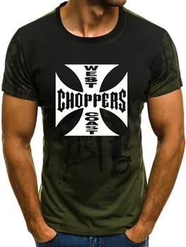 Рок музиката West Coast Choppers печатна тениска мъжете лято Harajuku О-образно деколте ежедневни памук наклон с къс ръкав хип-хоп мъжете тениска