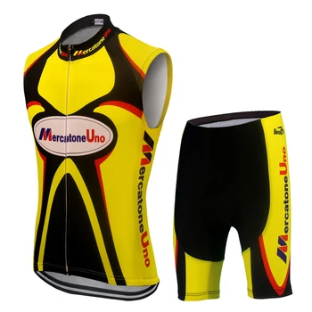 Pro Cycling Jersey Set yellow Дишаща Bicycle Clothing bike jersey ropa ciclismo hombre МТБ clothing Team Mercatone Uno
