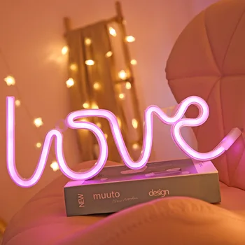 Любовта неонови светлини LED писмо любов форма на Изповед оферта Валентин сватбата светлини на батерията USB led