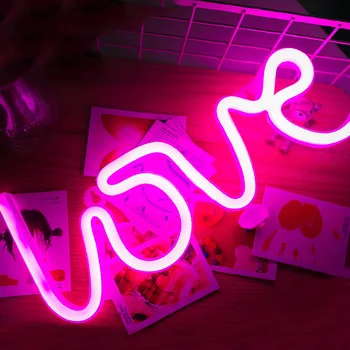 Любовта неонови светлини LED писмо любов форма на Изповед оферта Валентин сватбата светлини на батерията USB led