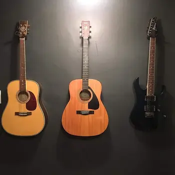 5 бр Черно китара окачване на куката на притежателя Монтиране на стена дисплей с винтове са подходящи за повечето китари