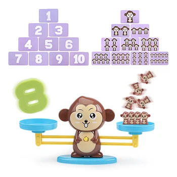 Ранното Обучение По Математика Баланс Match Game Board Toys Маймуна Цифрова Скала Баланс Играчка Забавни Играчки Събиране Изваждане Математическа Играчка