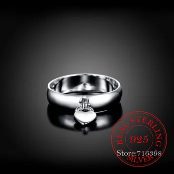 Високо качество на 925 стерлинги сребърни бижута сърце на замъка форма на сребърни пръстени за жени, мъже 2020 романтичната любов двойка пръстени подарък