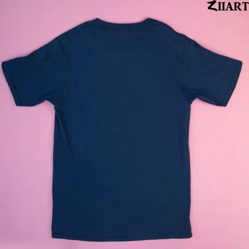 Тъмно синьо XS-3XL човек момче памук лято ежедневно с къс ръкав тениска ZIIART