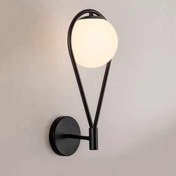 Nordic минималистичен led монтиран на стената лампа баня нощна стъклена топка старинни стенни осветителни тела, произведения на вътрешното осветление за преминаването на стълба