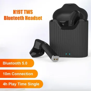 H19T 5.0 Bluetooth слушалки бас стерео безжични слушалки True TWS безжични слушалки слушалки за iOS и Android слушалка слушалка