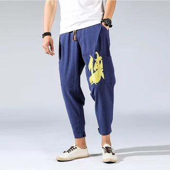 2021 Harajuku зреещи мъжете памук бельо ежедневни панталони са мъже реколта хип хоп градинска облекло за джогинг панталони панталони плюс размер 5XL