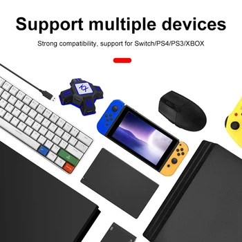 KX USB Game Controller конвертор Клавиатура Мишка адаптер за Switch/Xbox/PS4/PS3 Plug and Play игрови аксесоари бутони по подразбиране