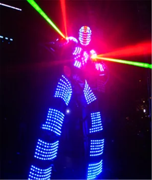 DHL Безплатна доставка LED Robot Costume David Guetta robot suit led robot suit stage dance event evening Robot clothes