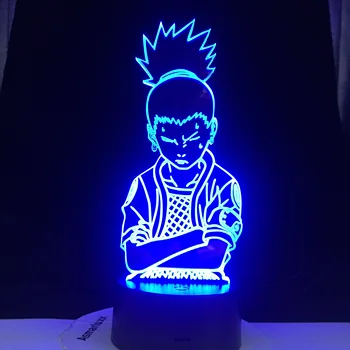 SHIKAMARU NARA аниме, японски карикатура на децата Какаши Саске Сакура LED Night Light Приятелство комикс сензор за лампи лека нощ 3D лампа