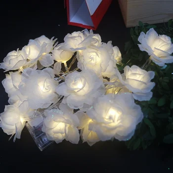 3M 20pcs LED собственоръчно silk flower rose САМ led string light,3AA battery operated party доставки,home,garden decoration