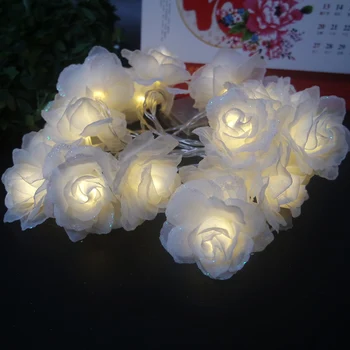 3M 20pcs LED собственоръчно silk flower rose САМ led string light,3AA battery operated party доставки,home,garden decoration